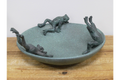 Whimsical Garden Bird Feeder or Bath with Playful Frog Design