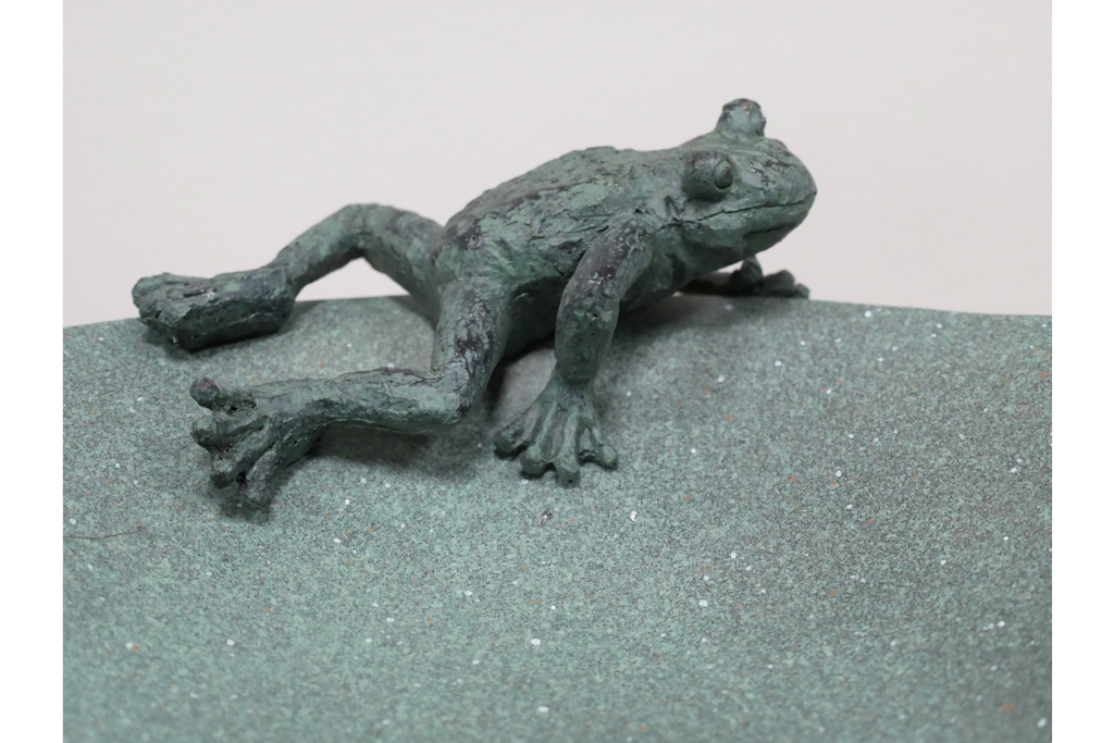 Whimsical Garden Bird Feeder or Bath with Playful Frog Design