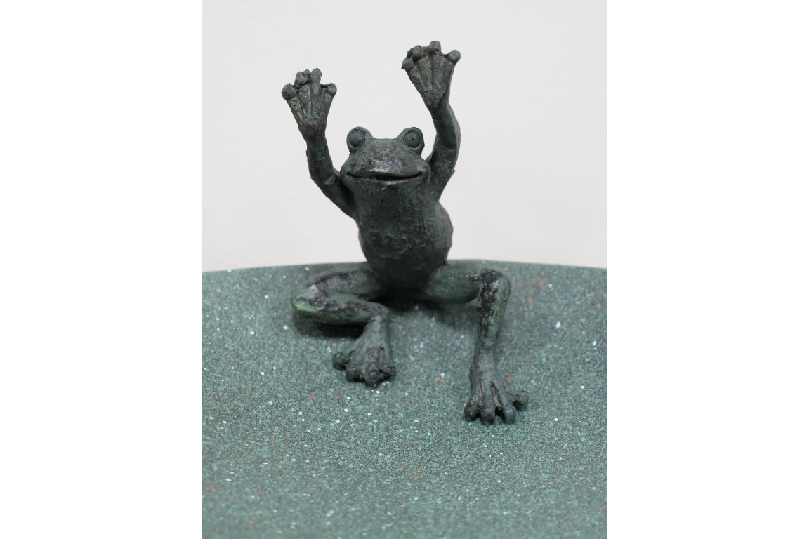 Whimsical Garden Bird Feeder or Bath with Playful Frog Design