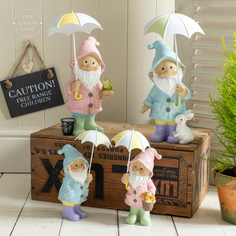 Whimsical Gnome Rainy Day Decorative Figurine