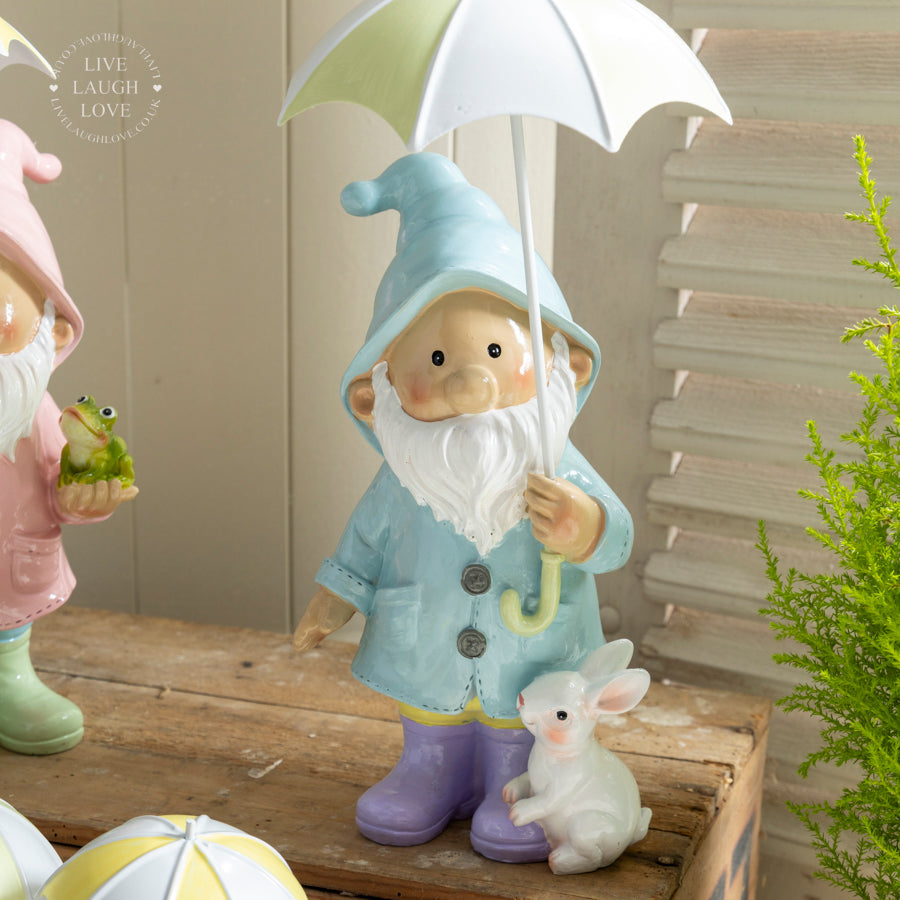 Whimsical Gnome Rainy Day Decorative Figurine