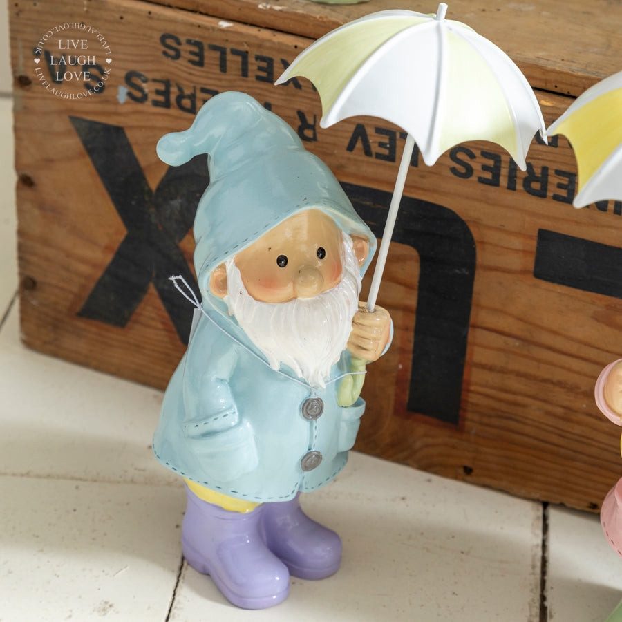 Whimsical Gnome Rainy Day Decorative Figurine
