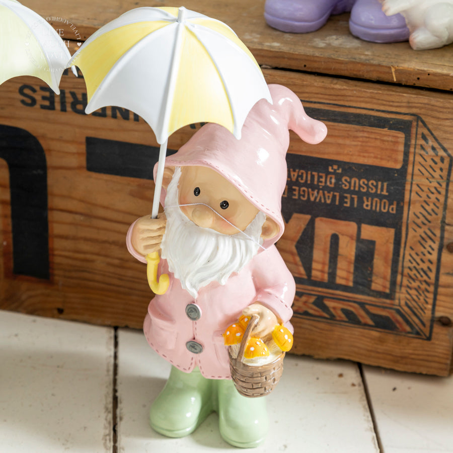Whimsical Gnome Rainy Day Decorative Figurine