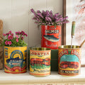 Vintage-Style Seafood Tin Planter – Lobster & Salmon Designs