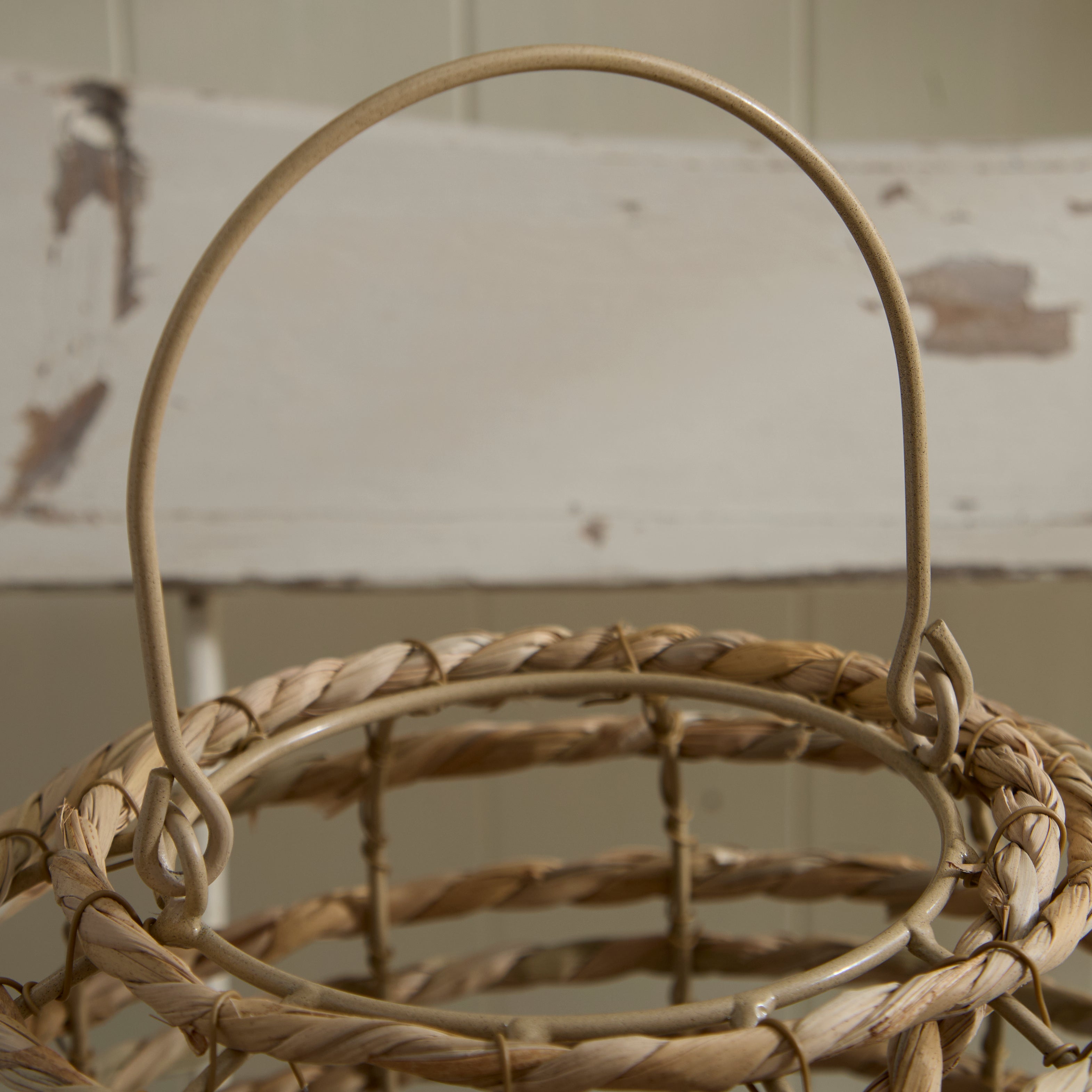 Seagrass Lantern with Glass Candle Holder