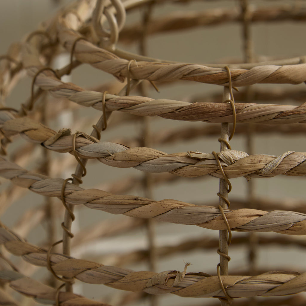 Seagrass Lantern with Glass Candle Holder