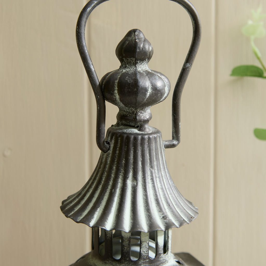 Antique Rustic Crown Lantern Collection – Ornate Metal Candle Holder