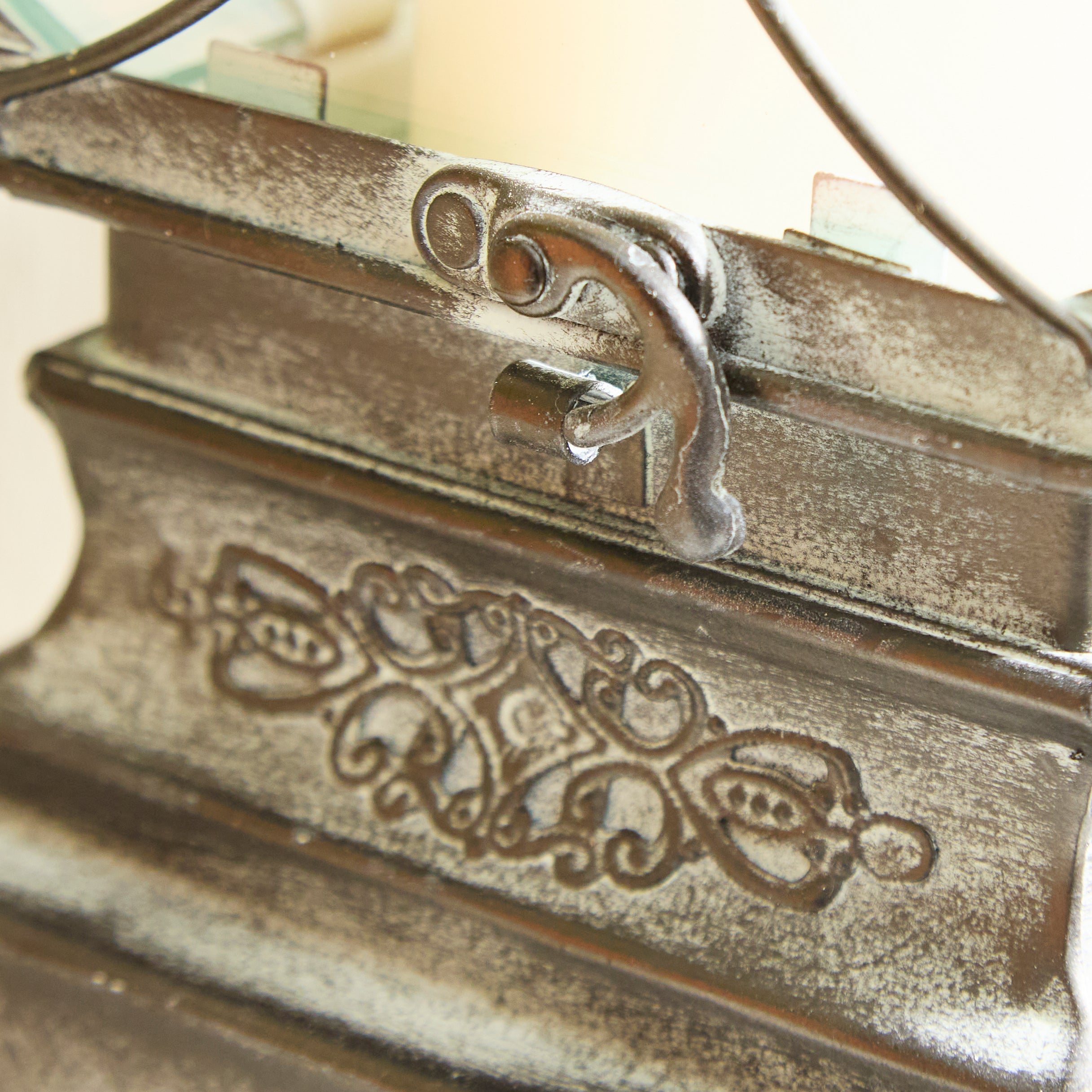 Antique Rustic Crown Lantern Collection – Ornate Metal Candle Holder