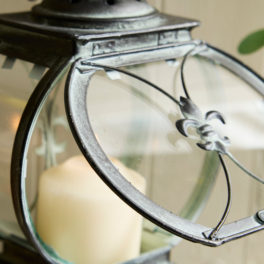 Antique Rustic Crown Lantern Collection – Ornate Metal Candle Holder