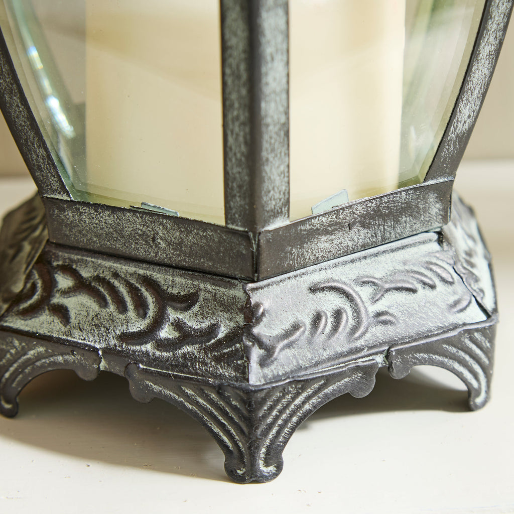 Antique Rustic Crown Lantern Collection – Ornate Metal Candle Holder