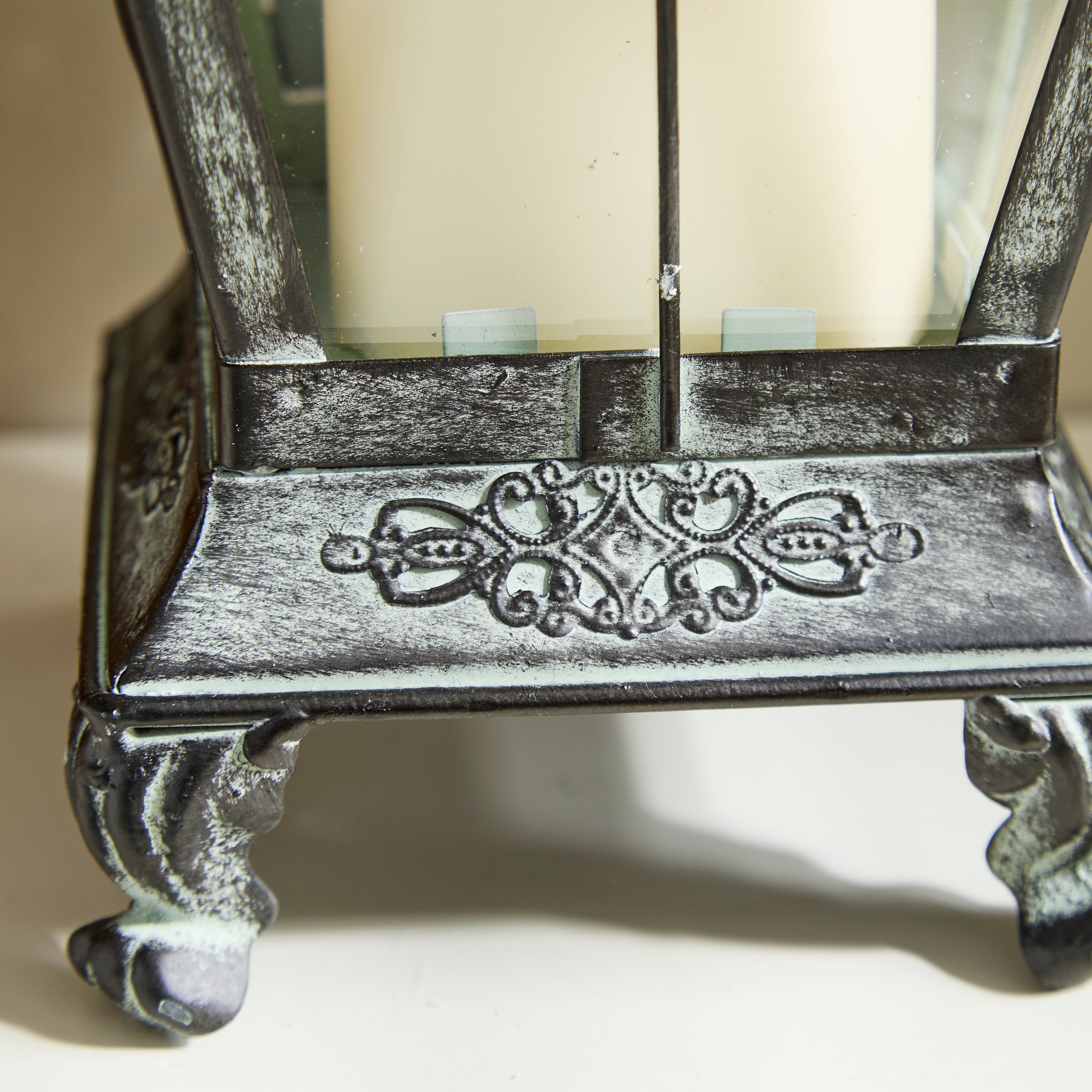 Antique Rustic Crown Lantern Collection – Ornate Metal Candle Holder