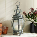 Antique Rustic Crown Lantern Collection – Ornate Metal Candle Holder