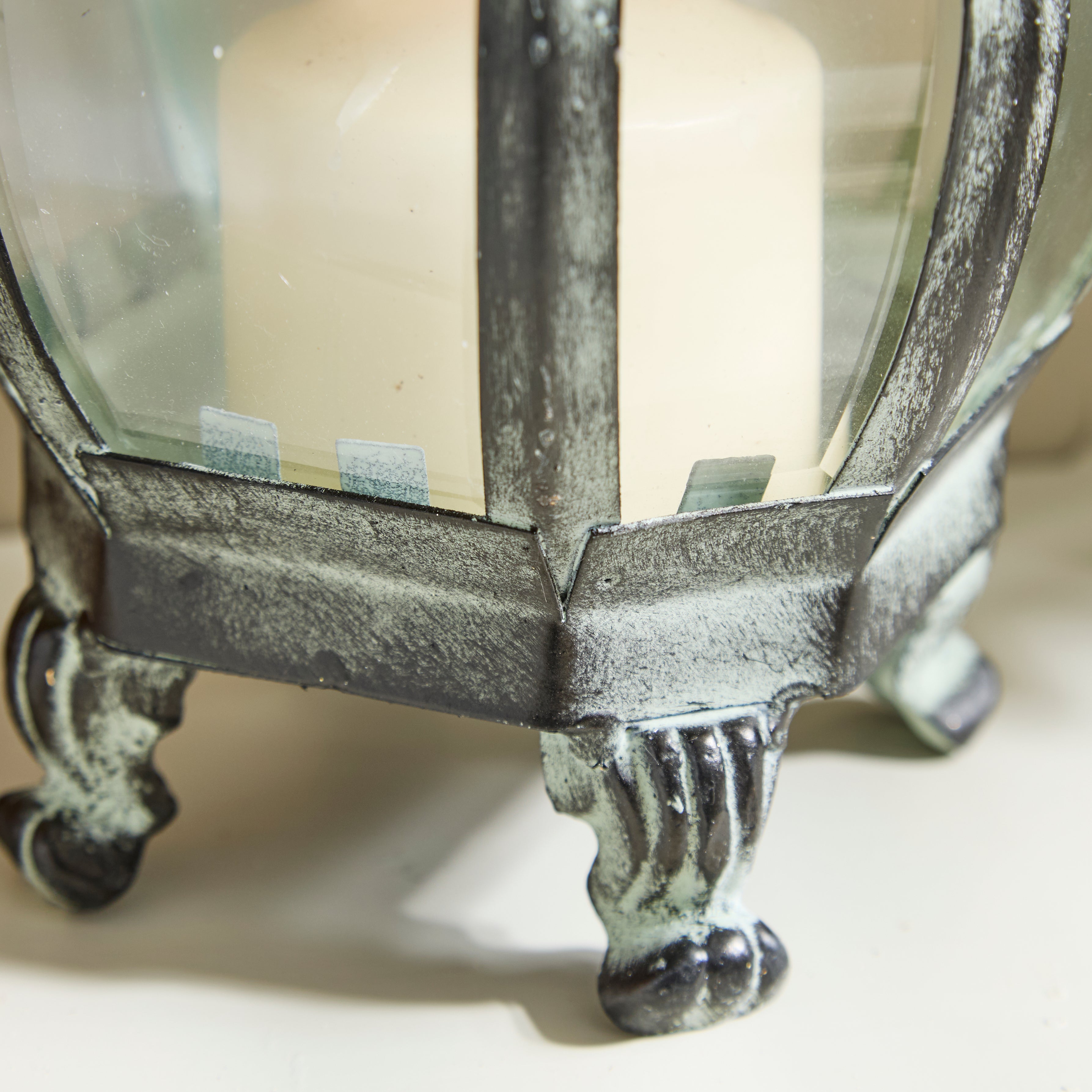 Antique Rustic Crown Lantern Collection – Ornate Metal Candle Holder