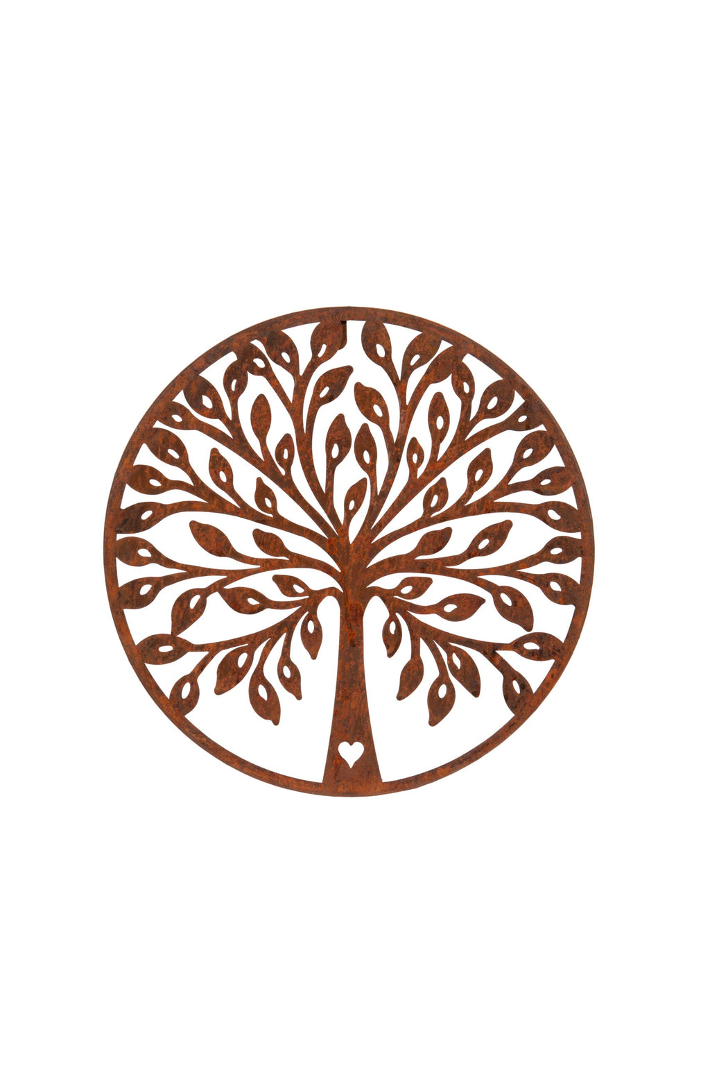 Rustic Metal Heart Leaf Tree Wall Decoration