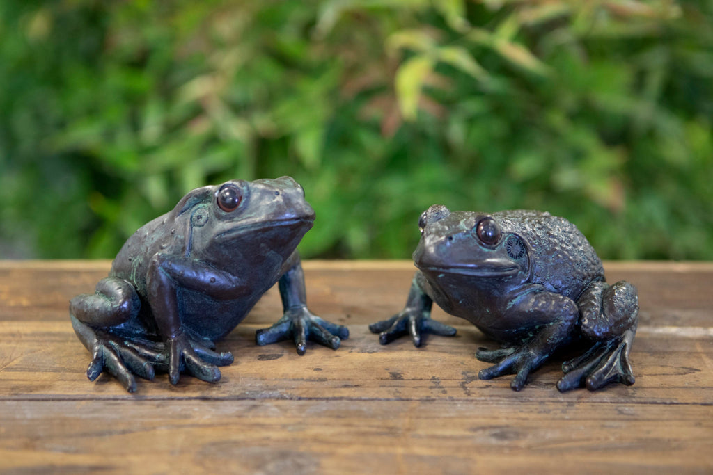 Pair of Frog Ornaments – Rustic Garden or Home Decor