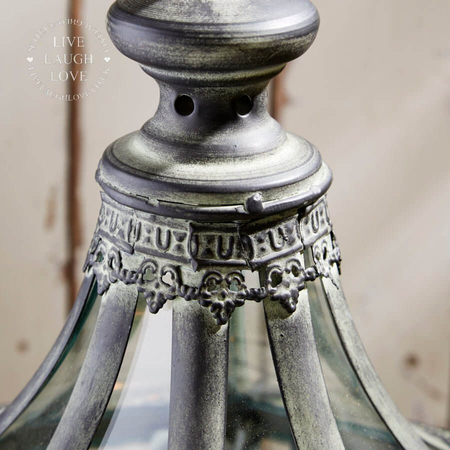 Extra Large Metal & Glass Lantern With Tea Light Holders - 75cm Tall