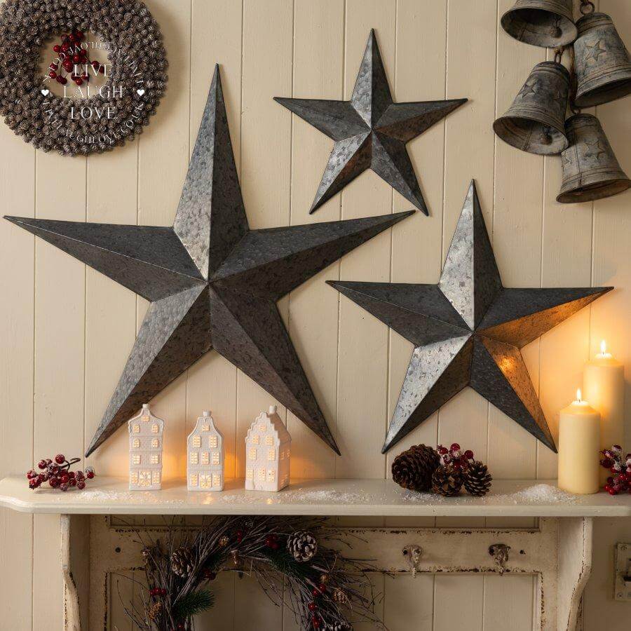Metal Amish Barn Star – Large, Medium, Small or Set of Three